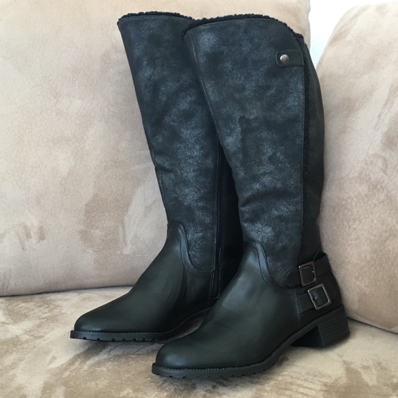 Jasmin Black Knee Length Boots - Picture 1 of 8